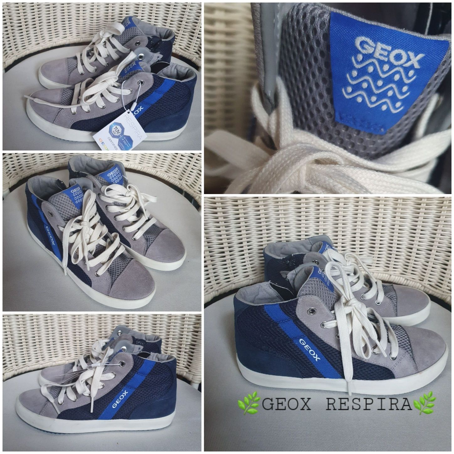 Nowe buty GEOX 34 sportowe wyższe trampki basic