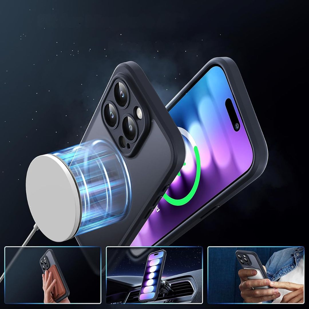 Zestaw 3w1 Etui Plecki do iPhone 15 Pro Max MagSafe 2x szkło ochronne