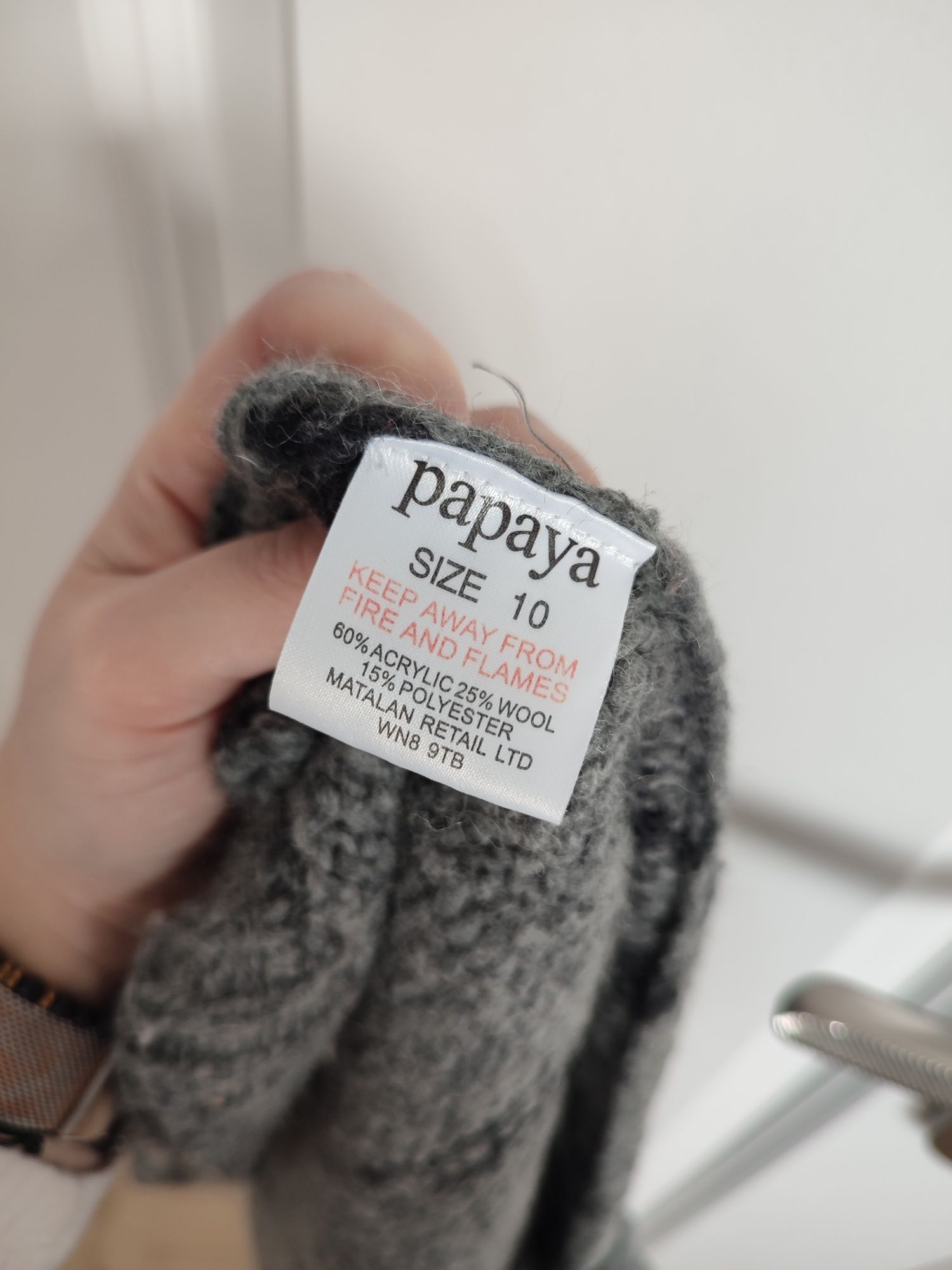 Sweter damski z wełną, r. S/36. Szary sweter