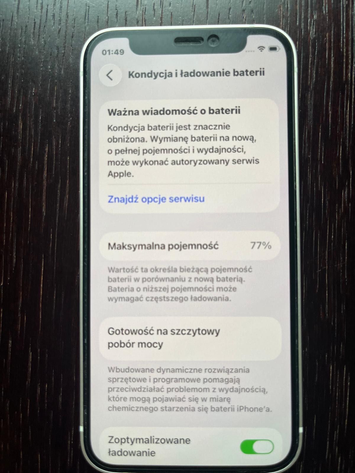 Smartfon Apple iPhone 12 Mini (biały), zainstalowany iOS 26