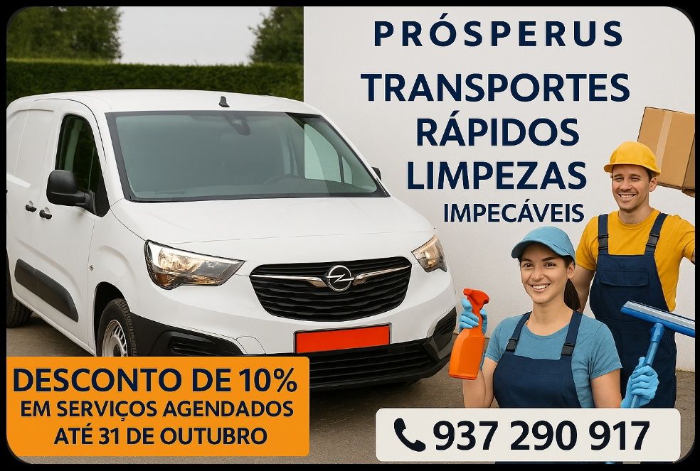 Transportes rápidos e limpezas.