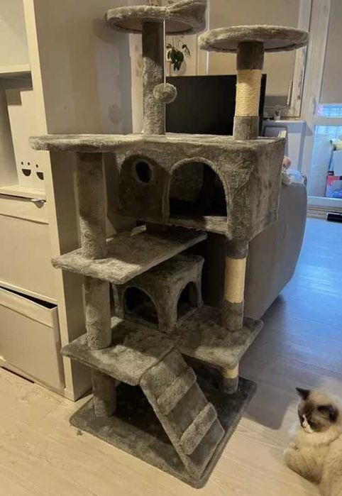 Drapak drzewko dla kota drabinka duży domek legowisko chatka