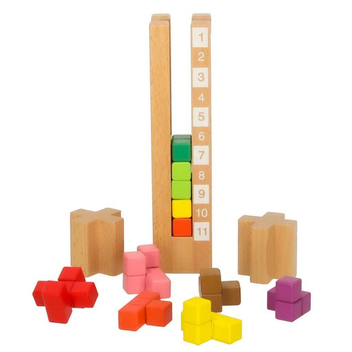 Drewniane Klocki Edukacyjne Montessori Kolorowa Układanka Drewniana 3+