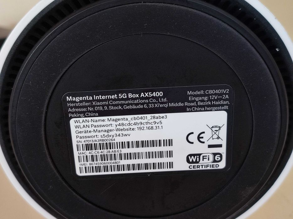 Xiaomi 5G Wi-Fi 6 AX5400 Router SIM