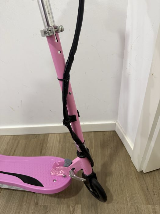 Trotinete Elétrico Metal, Plástico cor Rosa 75x36x93 cm HOMCOM