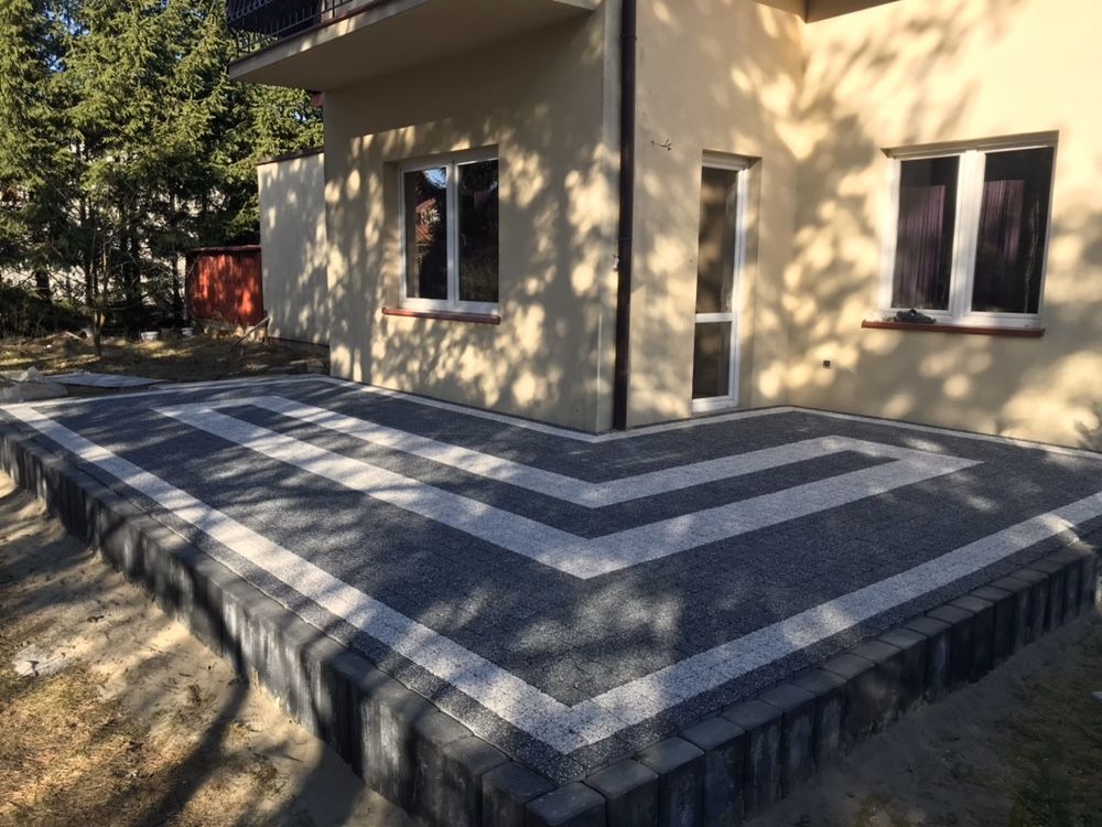 Brukarstwo Układanie kostki brukowej Taras z kostka brukowa