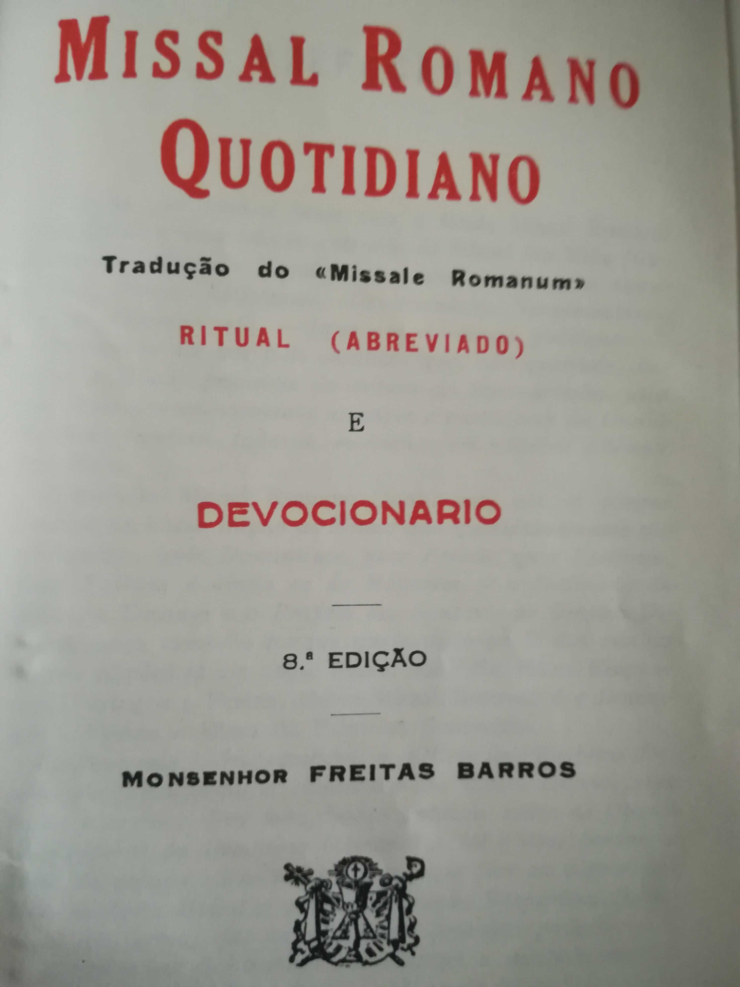 Missal Romano Quotidiano de Freitas Barros