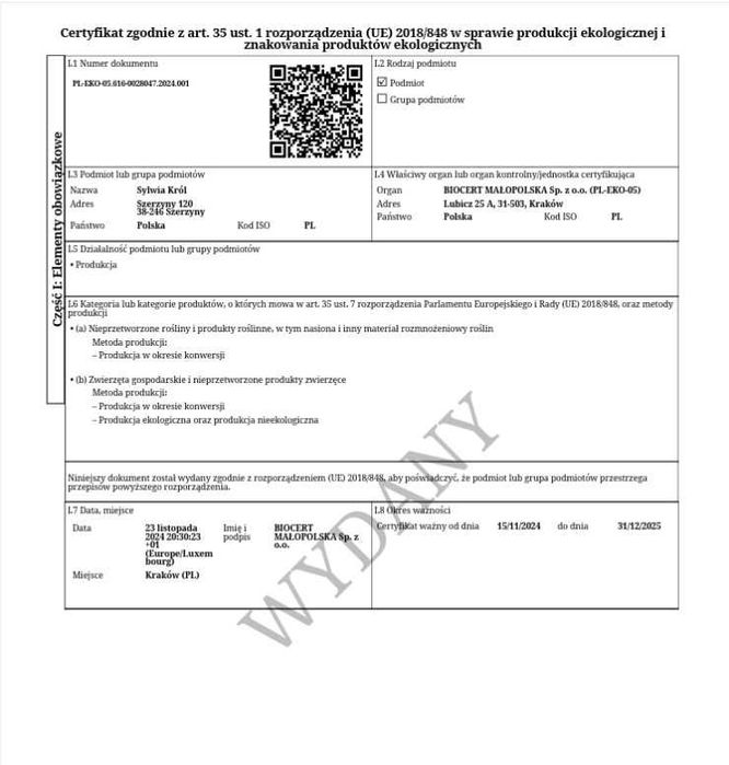 Ekologiczne jajka z certyfikatem