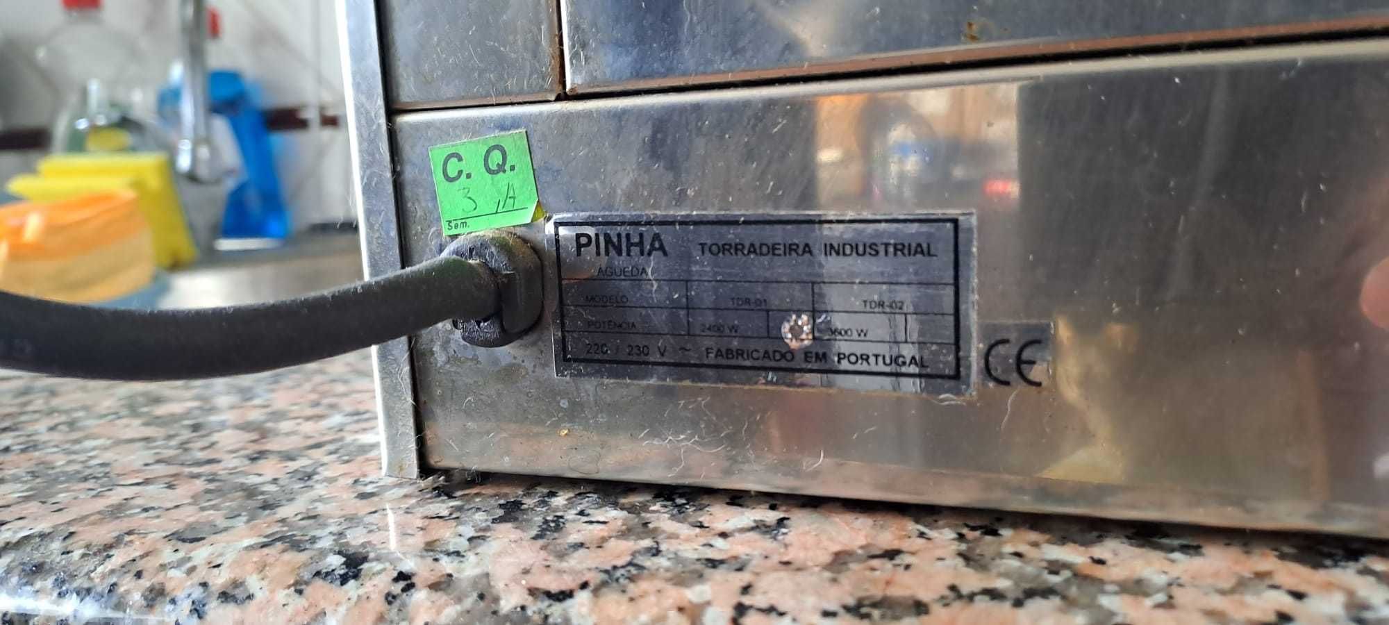 Torradeira, Tostadeira Industrial dupla tenazes inox alimentar PINHA