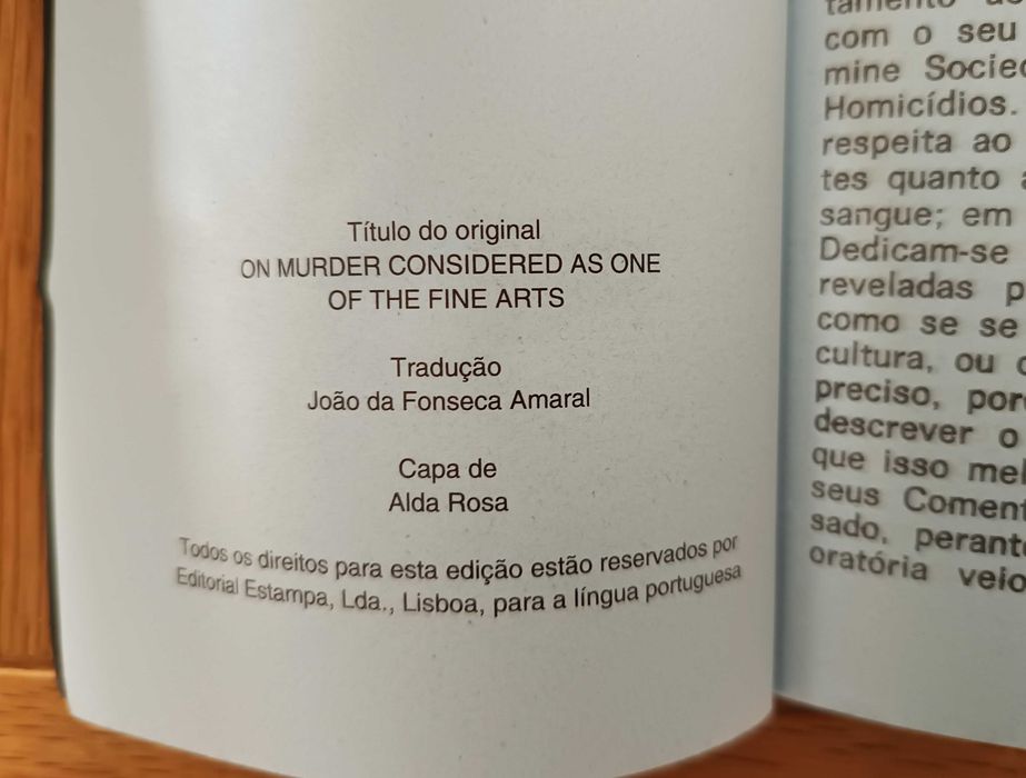 Do Assassínio como uma das Belas Artes - Thomas de Quincey