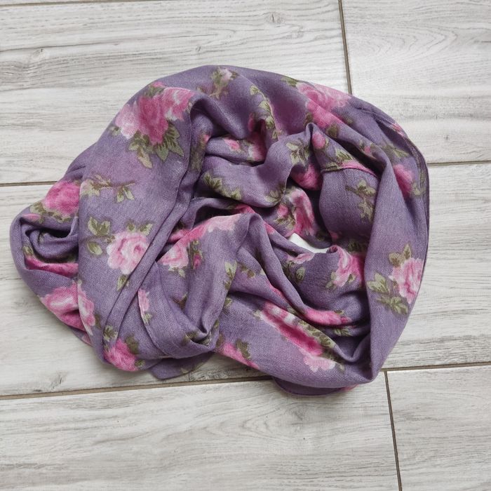 Komin,szalik,apaszka- fiolet i róż