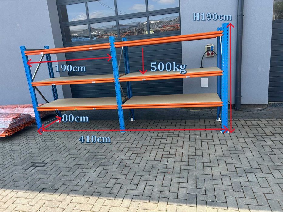 Regały magazynowe sklepowe półkowe Stow H190cm KONTENER MAGAZYN GARAŻ