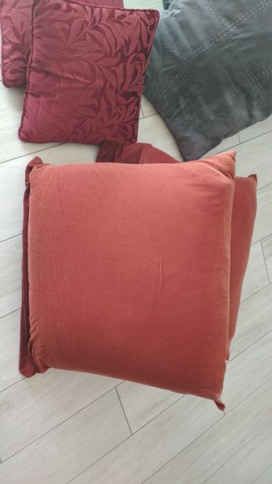 Poducha siedzisko pufa IKEA 68x68x17 pokrowiec Nabben + oparcie 70x70