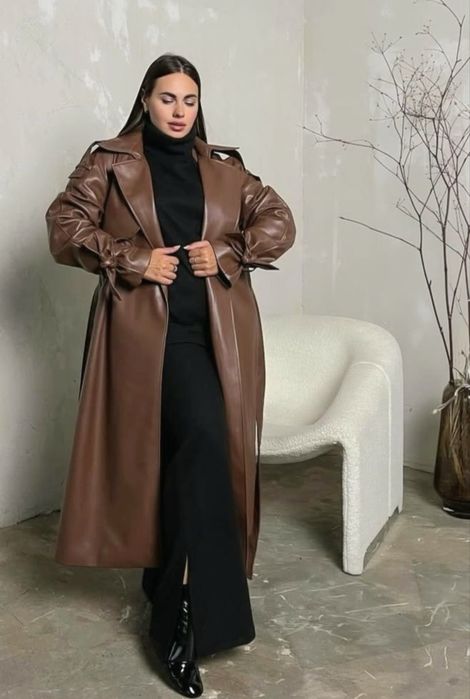 Шкіряний тренч la vita.brand . Кожаный тренч