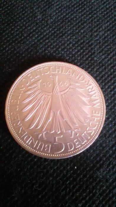 Monety mennicze srebra-srebro antyk 5 marek 1971 C,1966 D. 2 szt.