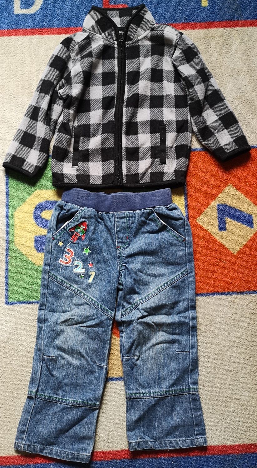 Baby Gap polarek i Disney spodnie jeansowe