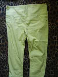 Spodnie letnie bawełna pistacjowe nogawka 7/8 rozmiar46-48