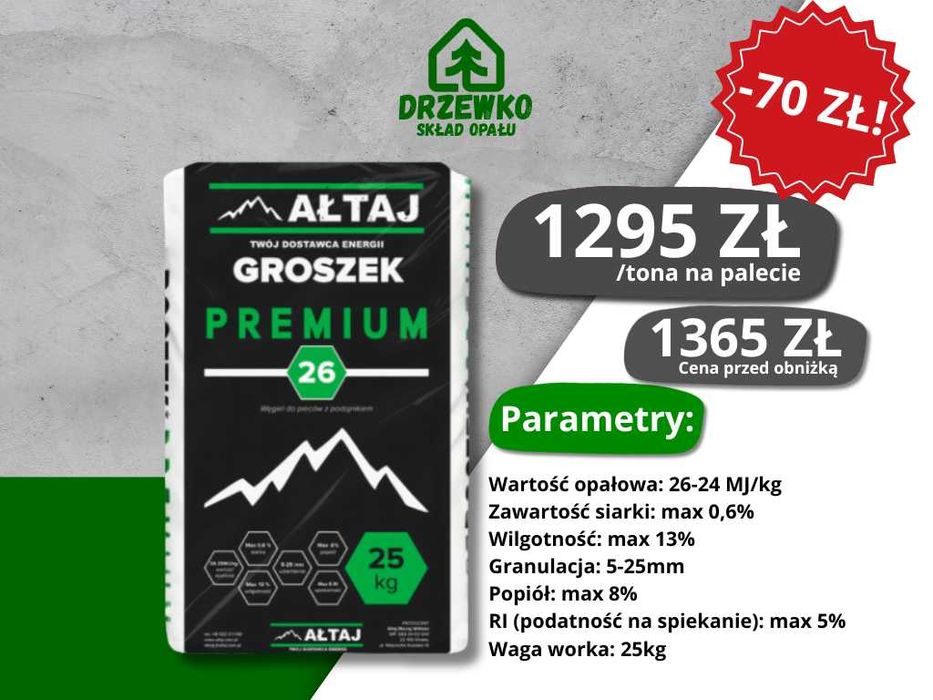Ekogroszek Ałtaj Premium | Workowany | Dostawa