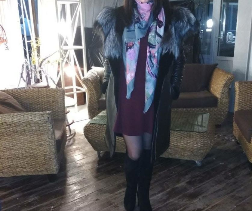 Шкіряна дублянка з натуральним хутром