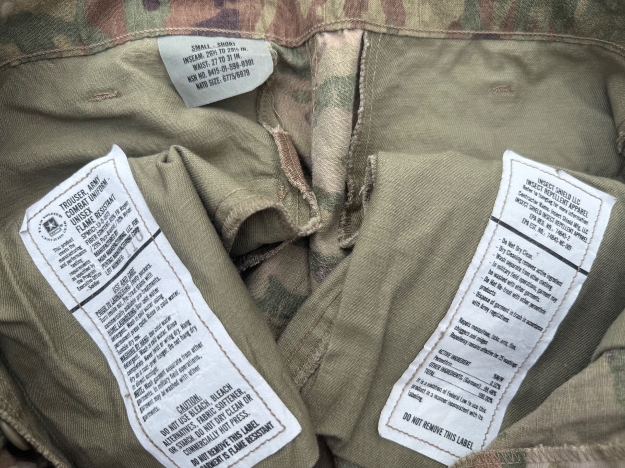 J22/3 Оригінальні вогнестійкі штани армії США US Army Small-Short