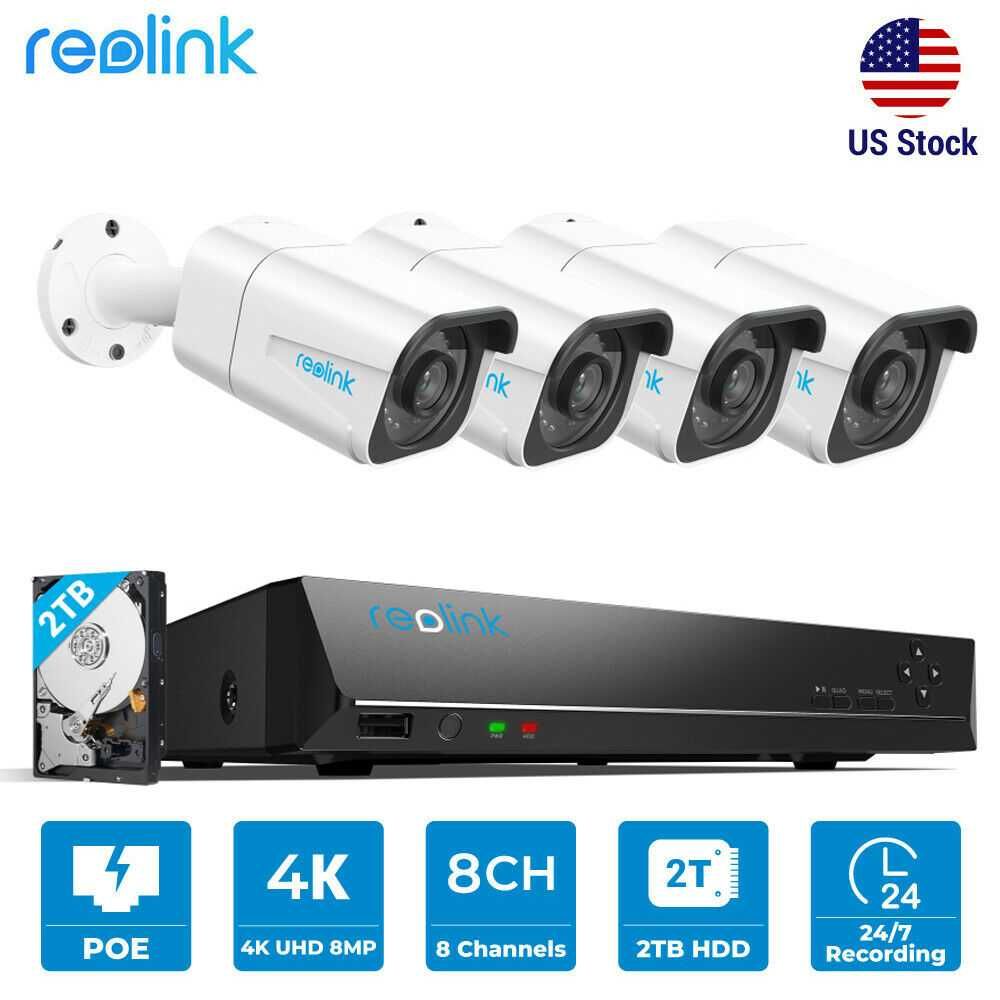 Reolink 4K 8мп система відеонагляду 4 PoE IP-камери відеореєстр 30 к/с