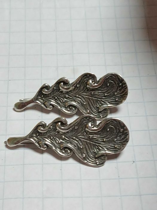 Серьги дубовый лист серебро