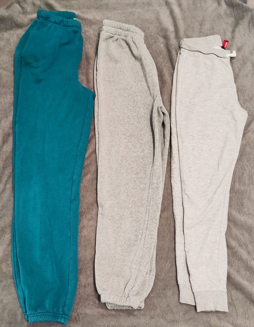 H&M 5-10-15 Shein Spodnie dresowe 3szt dla dziewczynki 164-170 +gratis