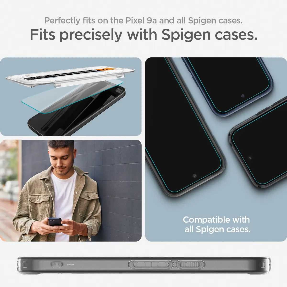 Защитное стекло Spigen Glas.tR EZ FIT 2-Pack для Google Pixel 9a Clear