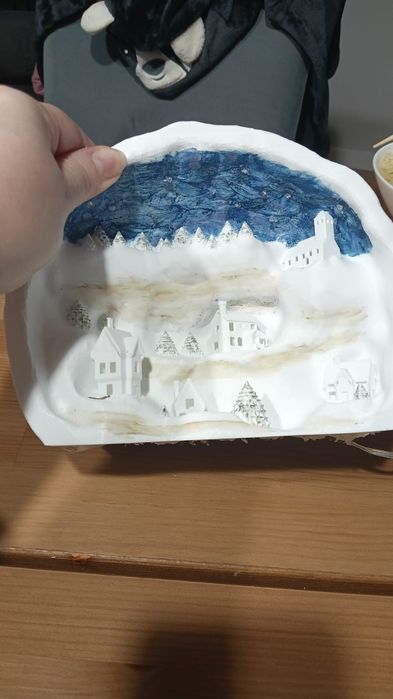 Dekoracja LED z druku 3D – podświetlana zimowa sceneria