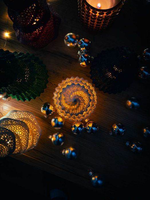 Dekoracyjna choinka 3D z podświetleniem LED - wysokość 18 cm