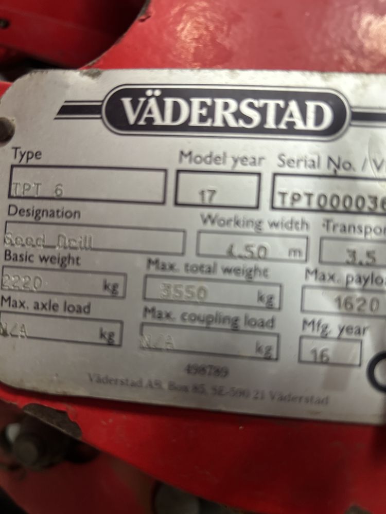 Vaderstad Tempo T6 siewnik punktowy do kukurydzy, burakow, rzepaku