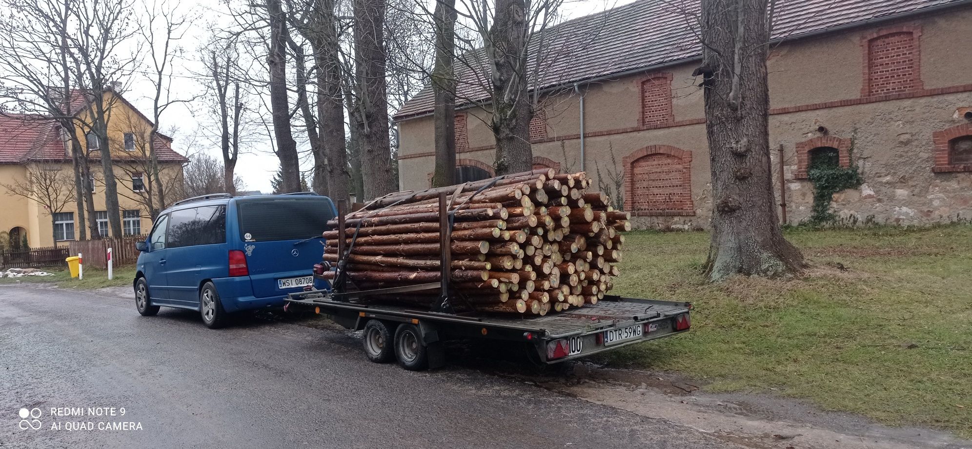 Stemple budowlane słupki ogrodzeniowe drewniane sosnowe