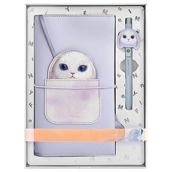 Zestaw Nimmy Big Eyed Pet 2.0 Rabbit 2w1 notatnik + długopis - fioleto