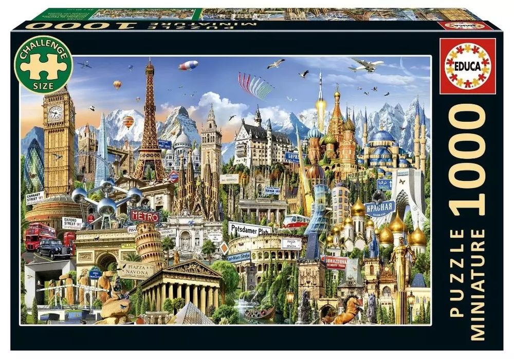 Puzzle 1000 elementów. Symbole Europy, miniatura. Educa