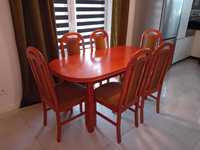 stół salonowy rozkładany+6 krzeseł