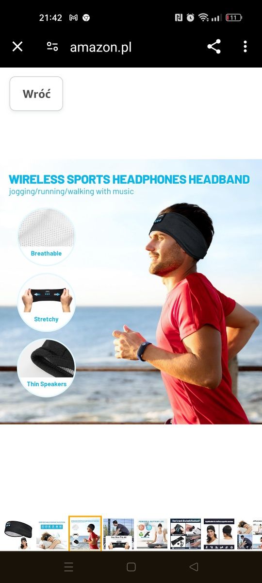 Voerou Sleep Headphones sportowe słuchawki z ultracienkimi głośnikami