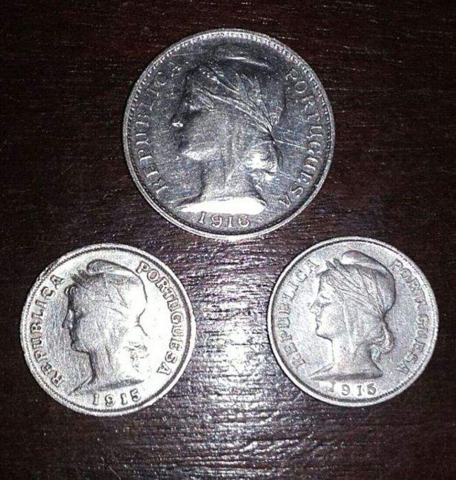 Moedas Antigas em Prata 10 e 20 centavos 1916