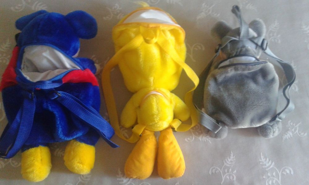 Conjunto de 3 Mochilas Peluche