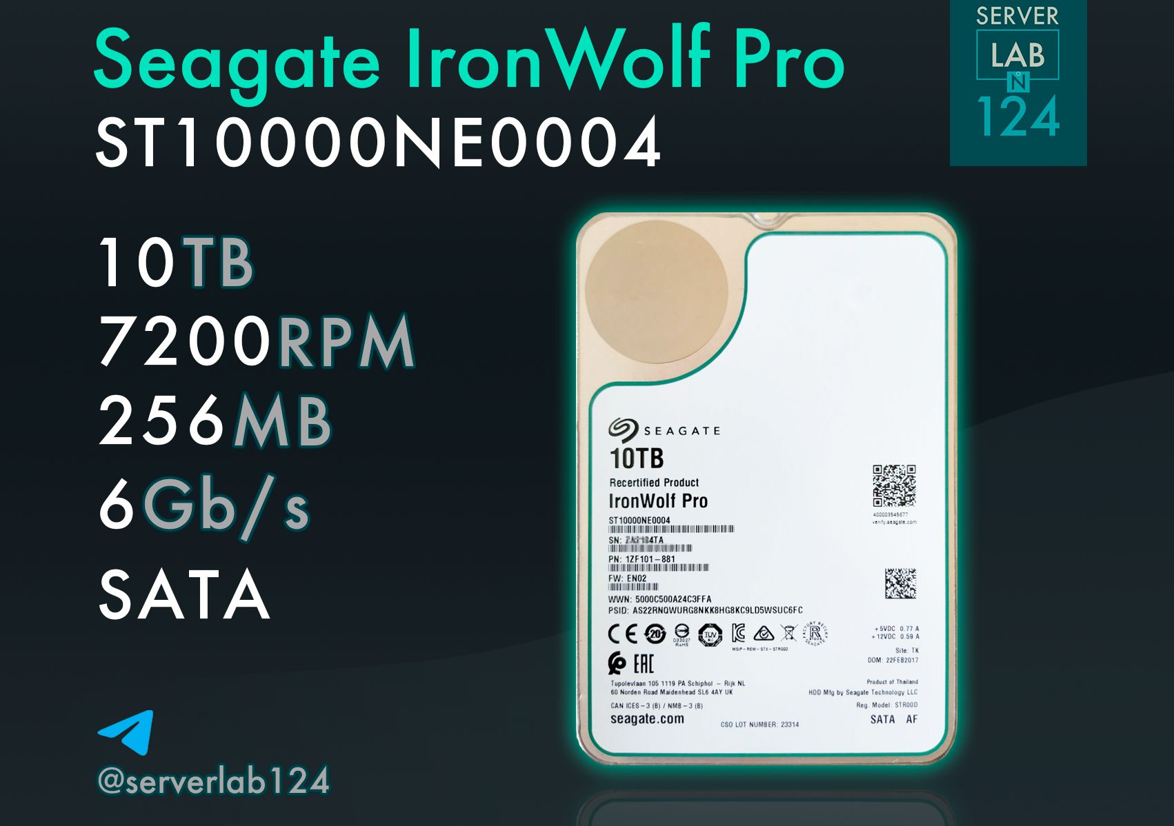 Жорсткий диск Seagate IronWolf Pro HDD 10TB 7.2K SATA3 ST10000NE0004
