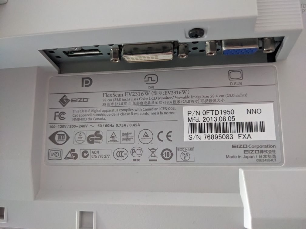 Monitor EIZO FlexScan EV2316W