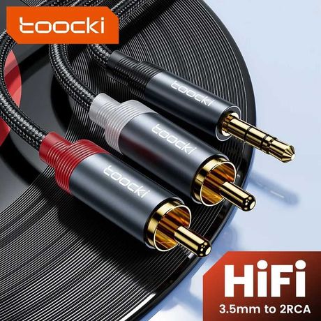 Аудио кабель мини Jack 3.5 на 2 х RCA (тюльпаны). Стерео кабель.