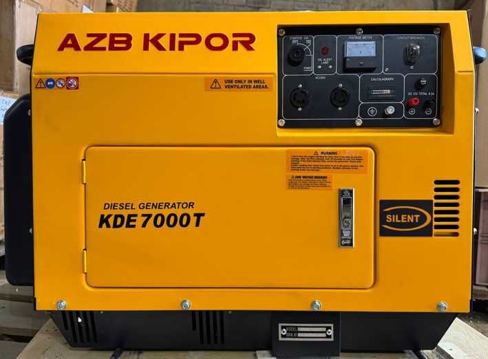 дизельный генератор кipor 7000 в кожухе с медной обмоткой стартер