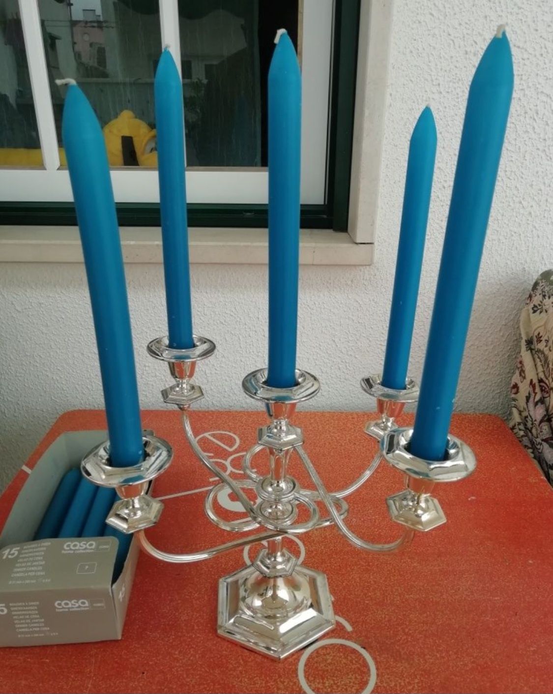 CASTIÇAL DECORATIVO para MESA DE NATAL com 15 velas. Sala,Quarto,etc.