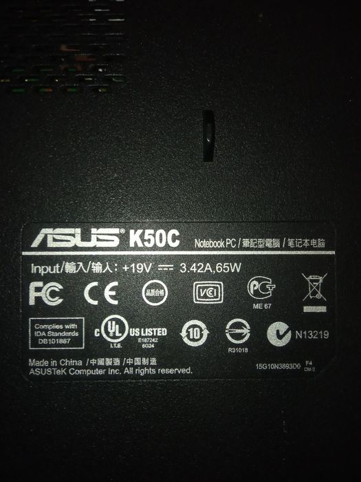 Ноутбук ASUS K50c