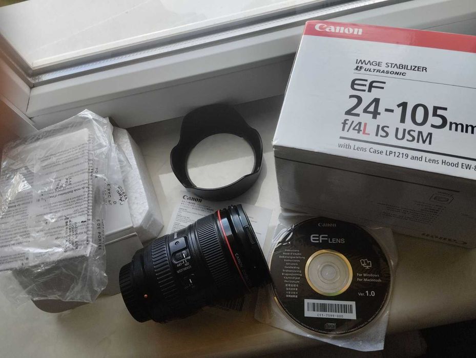 Canon EF 24-105mm f/4L IS USM. Коробка весь комплект