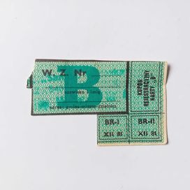 Kartka żywnościowa B XII 1981 oryginał z pieczątką.