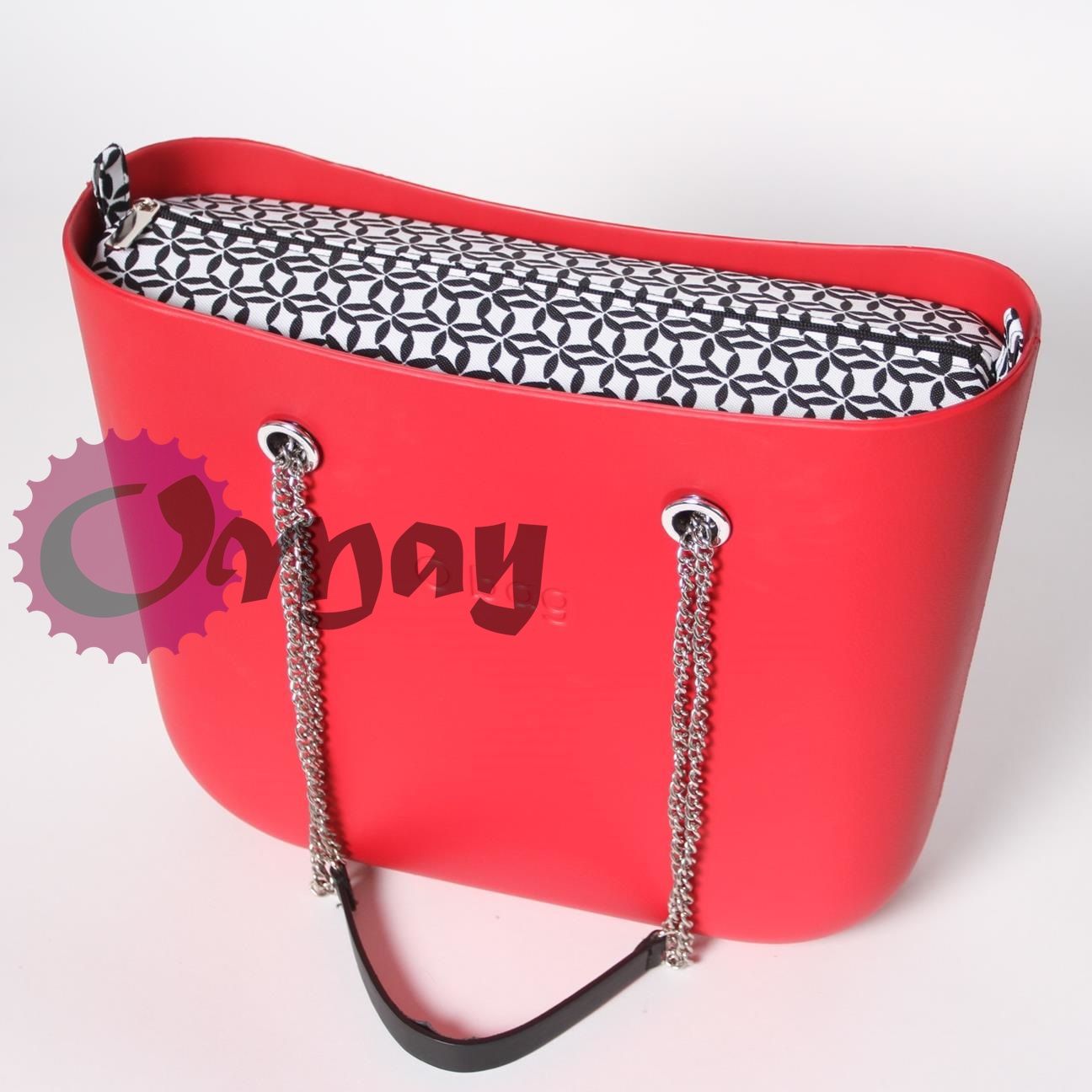 CZARNY organizer do OBAG STANDARD rastry 2 kieszenie OMAY