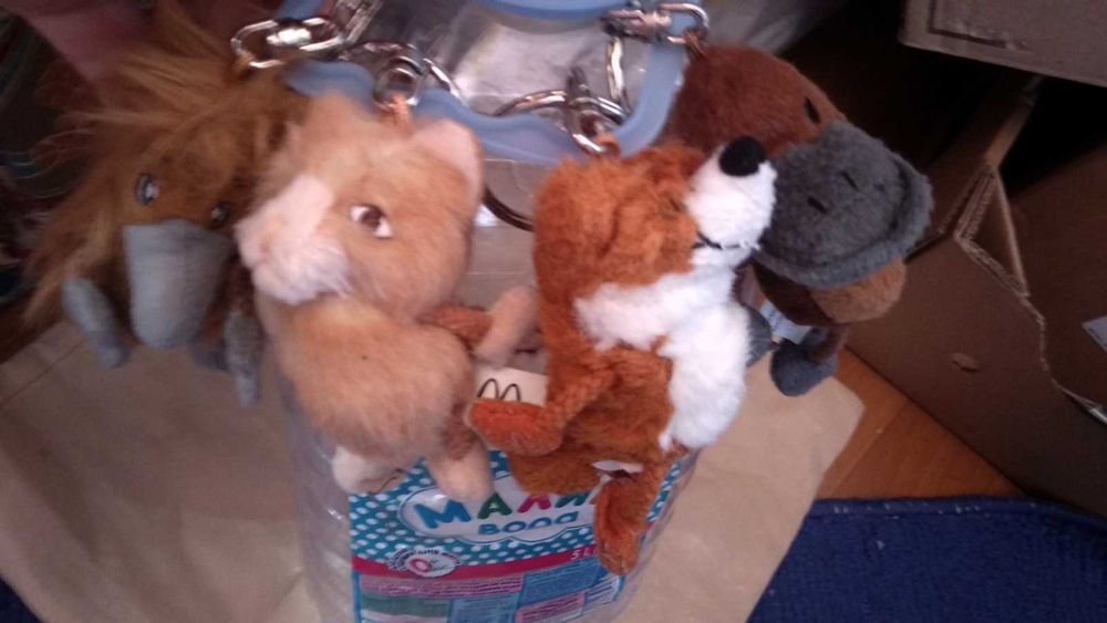 игрушка мягкая утконос утка кот лиса брелок на ранец макдональдс 2006