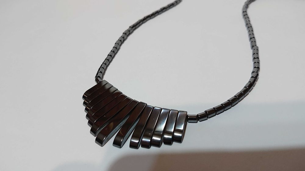 Колье гематит ожерелье бусы намисто кольє натуральный камень