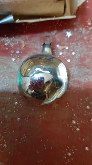 Szklane bombki reflektorki,ozdoby choinkowe PRL.12 sztuk.